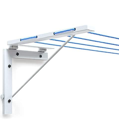 Scale Collapsible Folding Balcony Space Saving Wall Mount Cloth Drying Rack(Alloy Steel, Ivory)