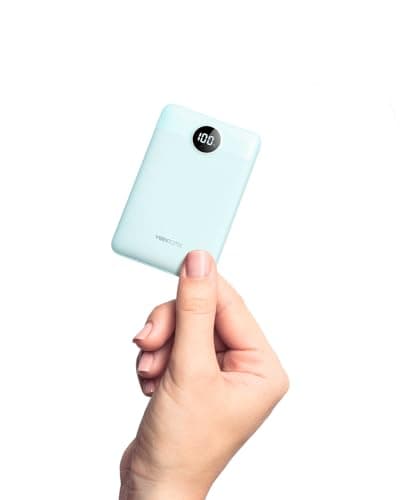 VEEKTOMX Mini Power Bank, 10000mAh Ultra-Compact Small Portable Charger with PD 3.0, QC, 20W Fast Charge Phone Battery Pack, Tri-Output External Battery for iPhone and Smart Devices (Blue)