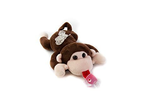Paci - Monkey - Pacifier Holder (Plush Toy Use with Multiple Brand Name Pacifiers)