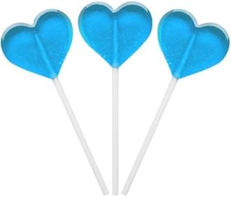 Fruidles Lollipops Mini Heart Shaped Flavored Delicious Lollipop, Individually Wrapped, 5g Lollipop (1200 Lollipops, Blue-Raspberry)