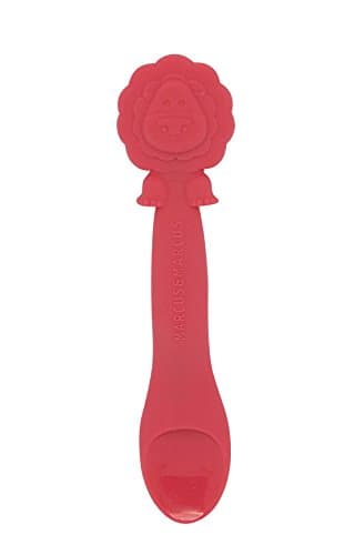 Marcus & Marcus Baby Feeding Spoon, Marcus The Lion, Red