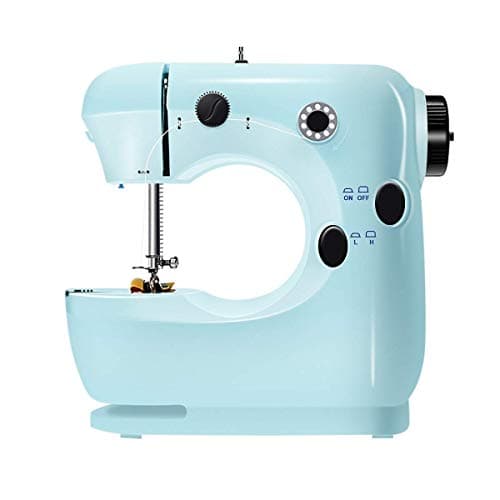 Mini Sewing Machine for Beginners, Portable 2 Speed Embroidery Stitching Heavy Duty Quilting Machine Easy to Use, Foot Pedal Operation (Blue)