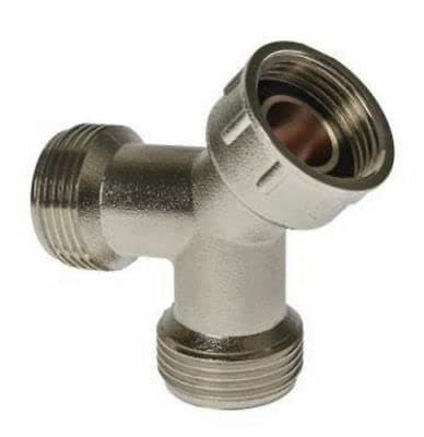 Taps2Traps Solid Brass Nickel Plated Washing Machine Y Piece Connector, Highly Recommended Over Plastic/PVC YPiece