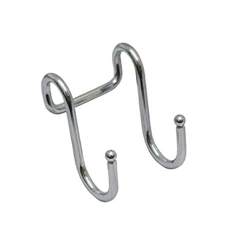 P2P Home Double 2.5 Inches Silver Color S Shaped Multi Purpose Double Hooks Stainless Metal for Coat Hangers, Home, Kitchen and Garage