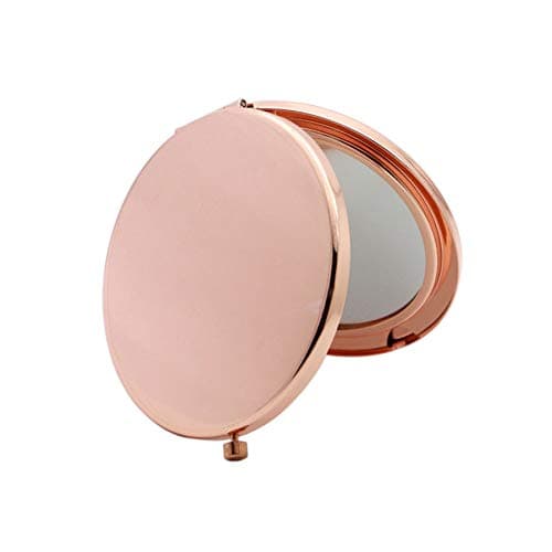 MIHAGUTY Magnifying Compact Mirror for Purses with 2 x 1x Magnification, Folding Mini Pocket Double Sided Travel Makeup Mirror,Perfect for Purse, Pocket Mirror for Gift (Rose Gold)