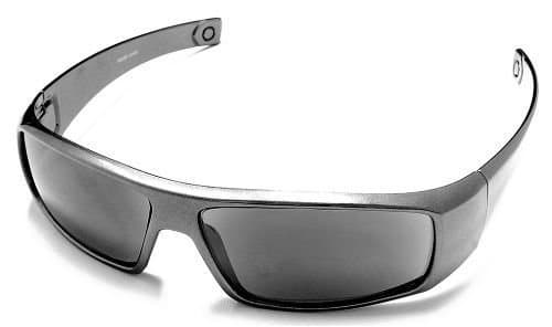 The Unisex Wrap Around Terminator Sun Reader Reading Glasses for Men and Women +1.25 Dark Silver (Carrying Case Included)