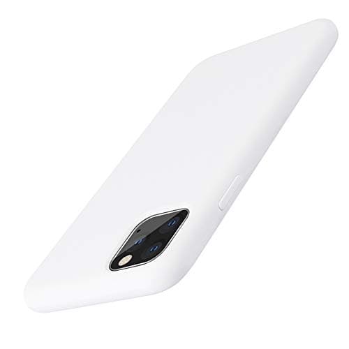 Yajuhoy Designed for iPhone 11 Pro Max Case,Soft Liquid Silicone Slim Rubber Protective Phone Case Cover with Microfiber Lining Compatible with iPhone 11 Pro Max 6.5 inch (2019) - White