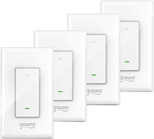 3 Way Smart Switch, Gosund Wifi Light Switch Works with Alexa and Google Home, Schedule Timer, Neutral Wire Required, Single-Pole and 3-Way Installation, No Hub Required, ETL and FCC listed (4-Pack)