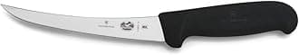 Victorinox swiss army cutlery fibrox pro curved boning knife semistiff blade, 5.5 Pound, Black, 6" Boning, Silver/Black