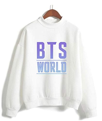 HelloTem BTS Kpop Unisex Sweatshirt Round High Neck Pullover Casual Printed Love Yourself Hoodie (White3, M)