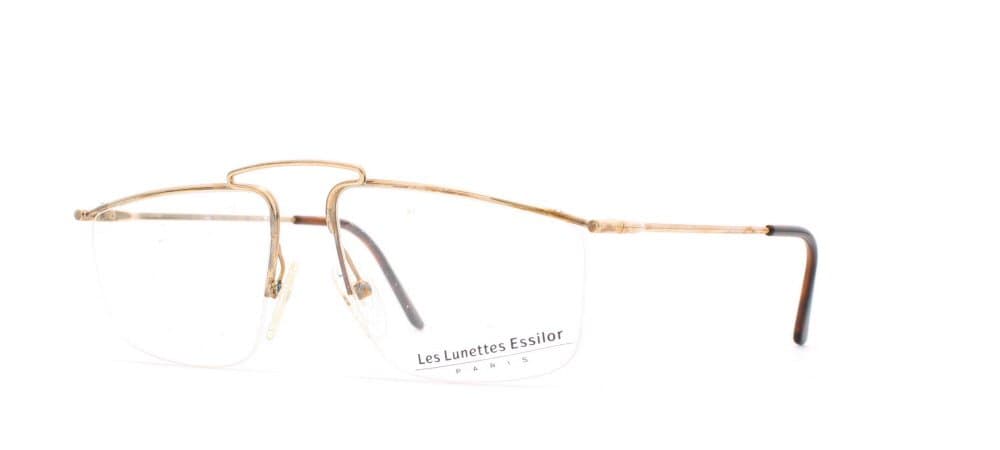 Essilor 183 2 Gold Rectangular Certified Vintage Eyeglasses Frame For Mens