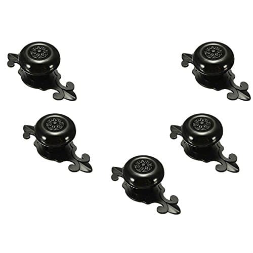 Idealdecor 5PCS Ceramic Door Knob Handle Pull-Kid's Room Great & Fun Decor Pull Knobs for Cupboard/Cabinet/Wardrobe/Drawer/Bathroom (Black-Black)
