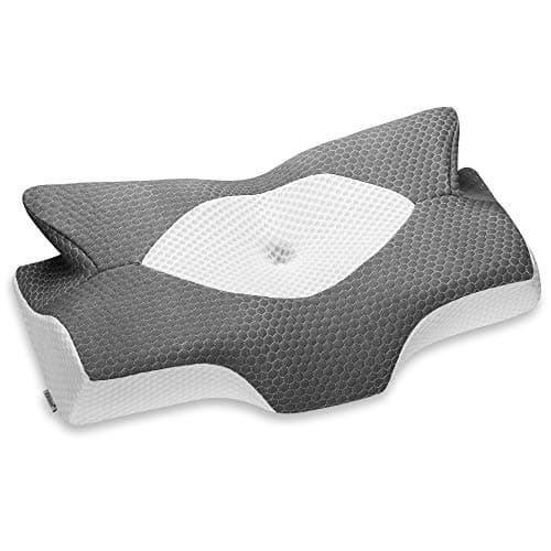 Elviros Cervical Contour Memory Foam Pillow Case Replaceable Pillow Cover (Dark Grey, Pillowcase Only)
