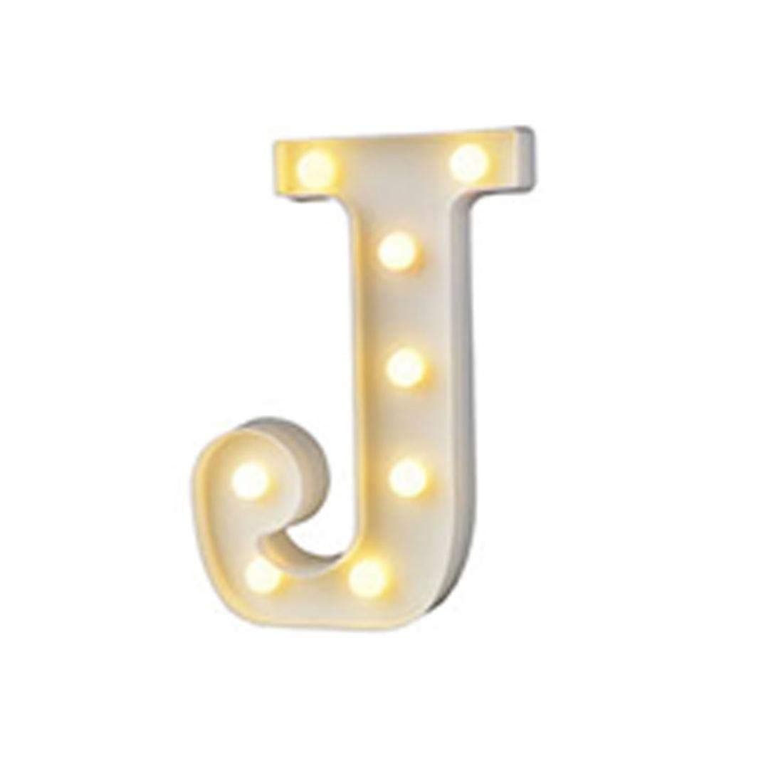 ewrTM LED Lighting Romantic 3D 26 Alphabets 0-9 Numbers LED Marquee Sign Wall Hanging Night Light - J