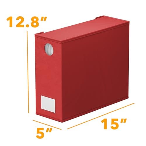 SpaceAid 4 Pack Bed Sheet Organizers & Storage, Foldable Linen Closet Organizer, XL Sheet Folder Set Keeper with Window (Queen & King Size) Bedding Container (Red, 4 Pack)