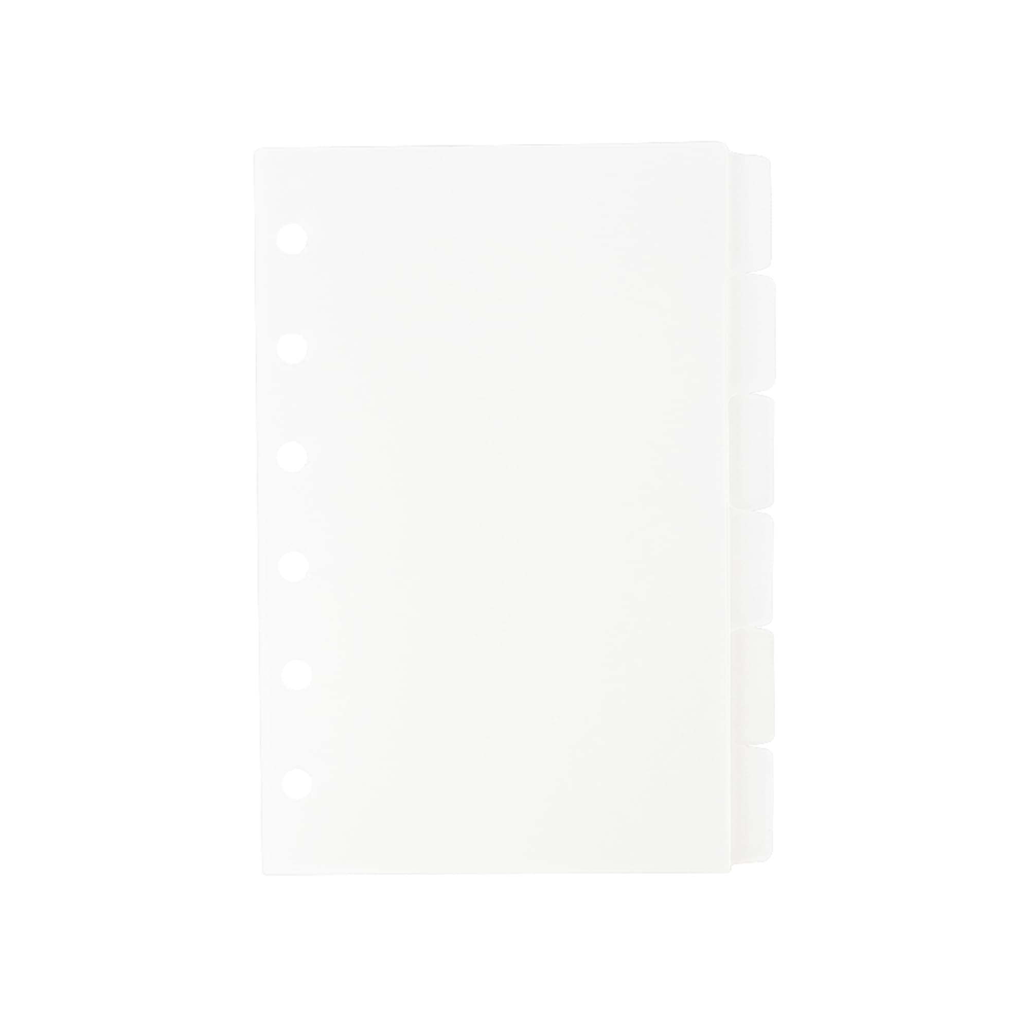 2 Pack A7 Binder Dividers 6 Tabs Clear Plastic Binder Index Tabs Planner Divider for Round Ring Binder Sheet Protector (Total 12 Dividers)