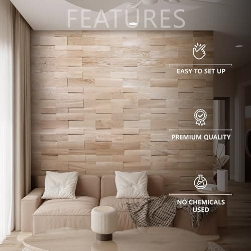 Oak Wall Cladding, 3D Wall Panels, Wooden Wall Design, Model OZO Mini (1m2)