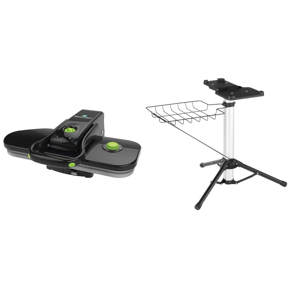 SF-623 Mid-Size Steam Press with Multiple Fabric Settings and Steam Burst Function & A600-027 Steam Press Stand,Black