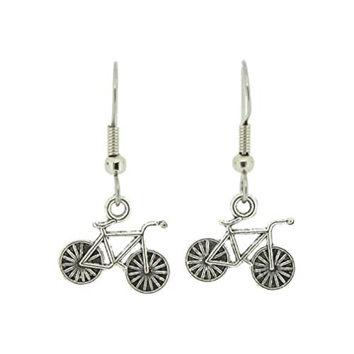 Velo Bling Designs Bicycle Charm Earrings, Silver