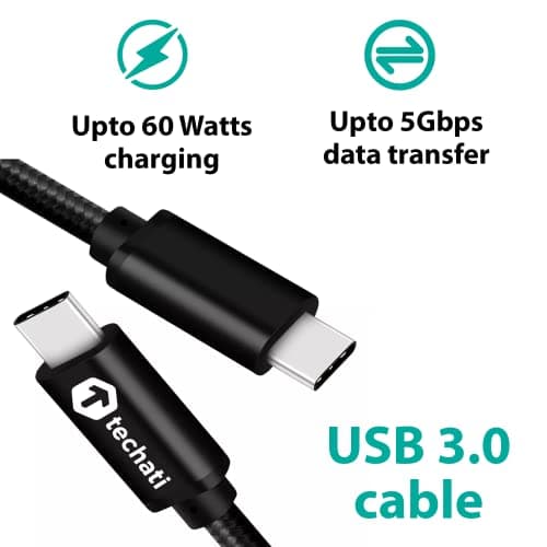 Techati 60 Watt USB 3.0 Type -C to Type-C cable