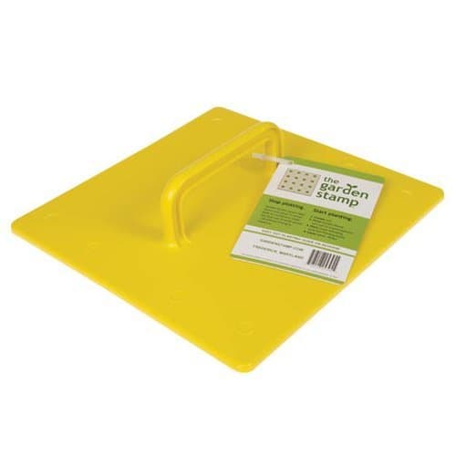 The Garden Stamp Plastic Plotting and Planting Tool - 12 x 12 Inches, Yellow