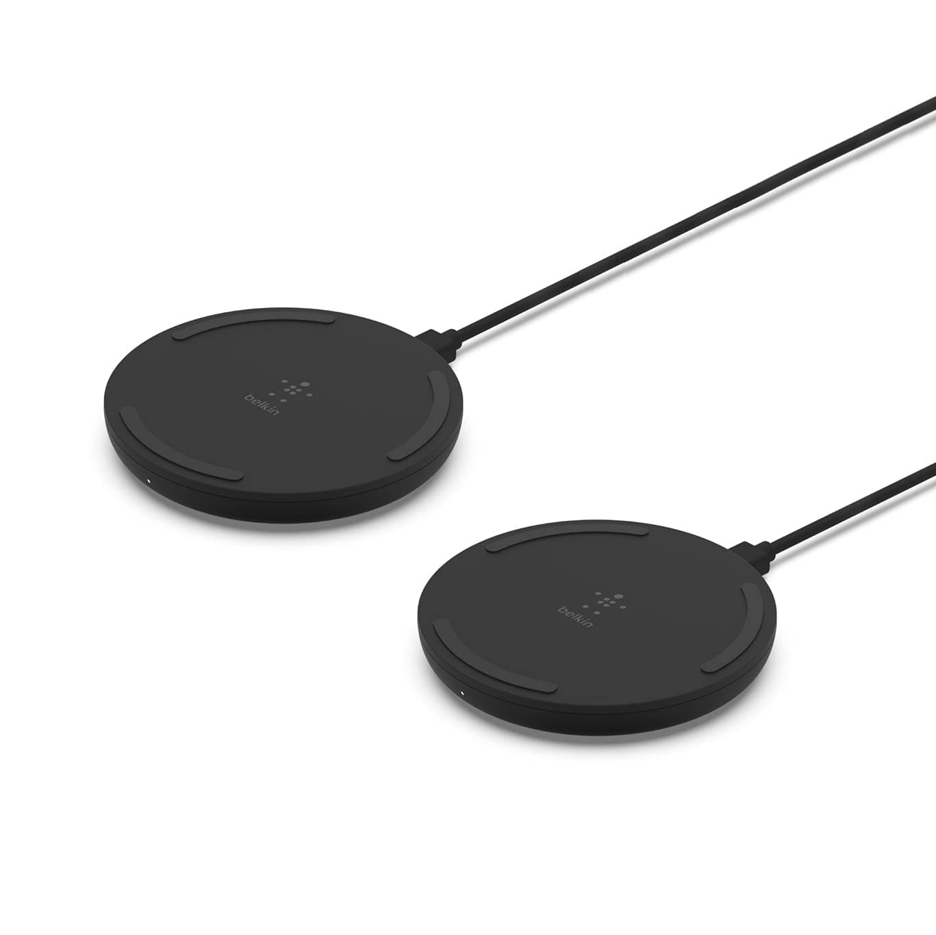 Belkin Quick Charge Wireless Charging Pad - 2-Pack - 10W Qi-Certified Charger Pad for iPhone, Samsung Galaxy, Apple Airpods Pro & More - Charge While Listening to Music & Streaming Videos - Black