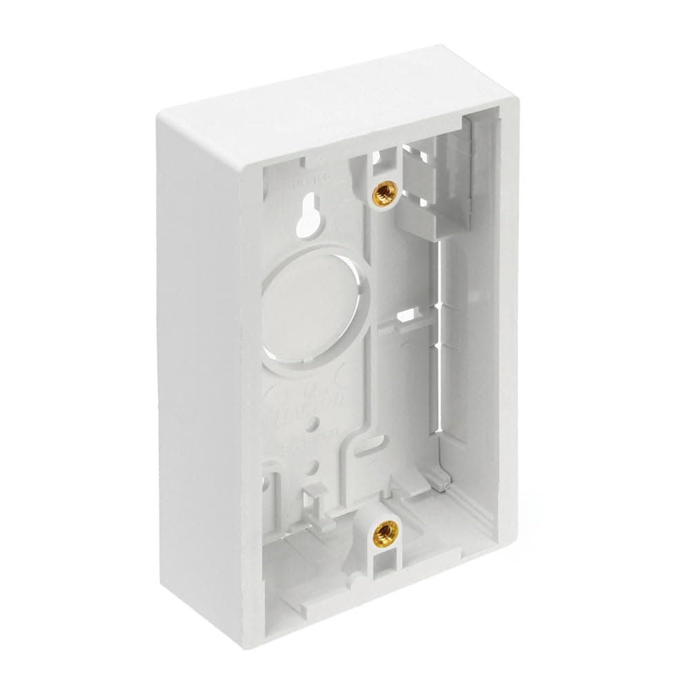 Leviton 42777-1WB Surface Mount Backbox, Single Gang, White, Box Depth Is 1.45 Inches