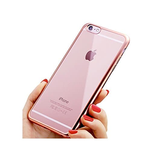 iPhone 6 & iPhone 6s Case, TNI 2016 Stylish Chrome Color Bumper with Transparent Back Cover Case for iPhone 6 & iPhone 6s (Rose Gold)