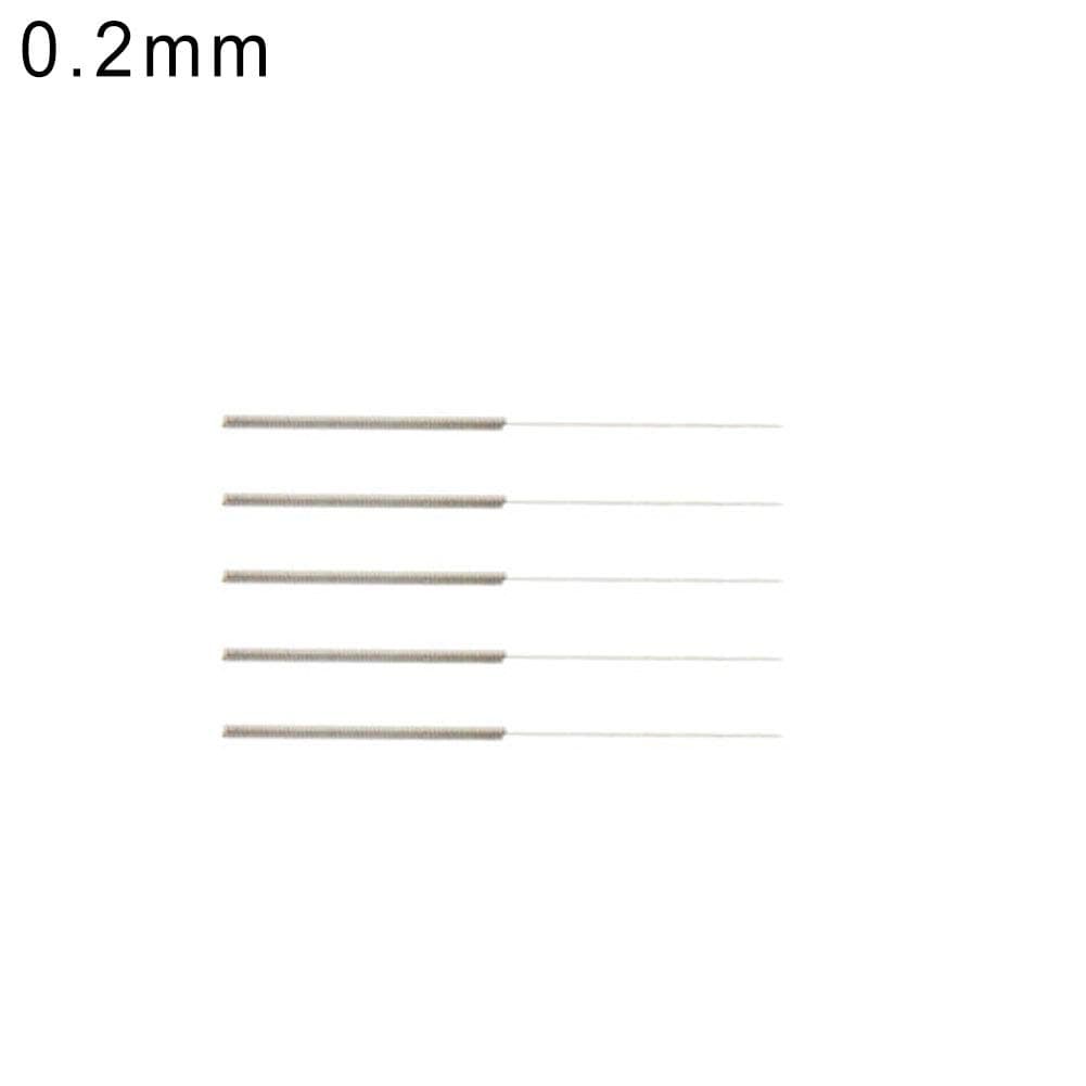 5Pcs/Box 0.15/0.2/0.25/0.3/0.35/0.4mm Nozzle Cleaning Needles for 3D Printer - 0.2mm (Silver)