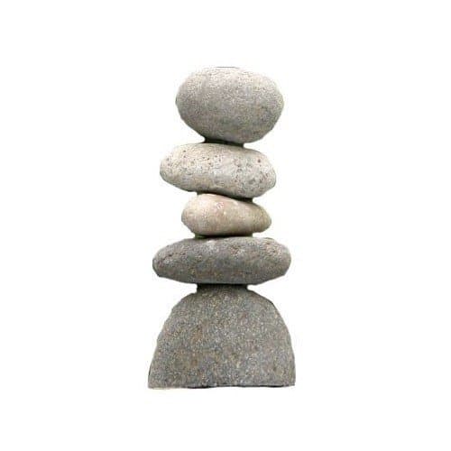 RM Ancient Graffiti Medium 5-Stone Natural River Stone Cairn Rameshwaram Marble, Art Stone Collection, River Balancing Stone Decor