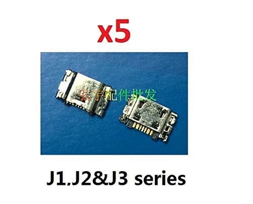 By Walking Slow-5 Piece Micro USB Charging Port Connector For all Samsung Galaxy J1 J2 J3 series(Soldering needed)