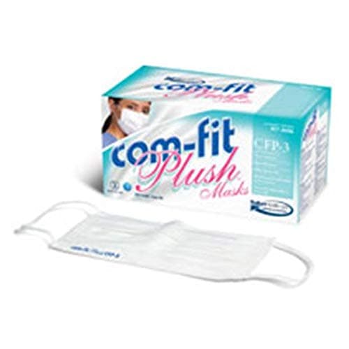 Sultan 20354 com-fit Plush Ear Loop Face Mask, CFP-3, White (Pack of 40)