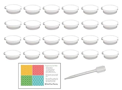 Natural 1/4 oz Hinge Top Plastic Containers for Lip Balms, Samples, Pills (24 pk) with Pipette