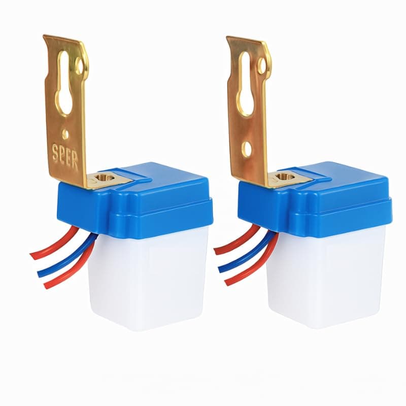 Quick Sense (QS-301): 220 V Auto Day/Night On & Off Photocell, LDR Sensor Switch (6 A) for Lighting Water Proof (Photocell - Sensor 6A(Set of 2))