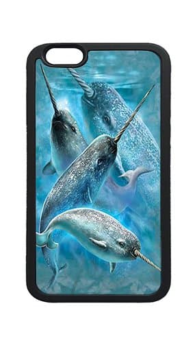 iPhone 6 Cases, iPhone 6s Case - Narwhals Black TPU Rubber Rubber Case Cover Skin for Apple iPhone 6 and iPhone 6s 4.7inch