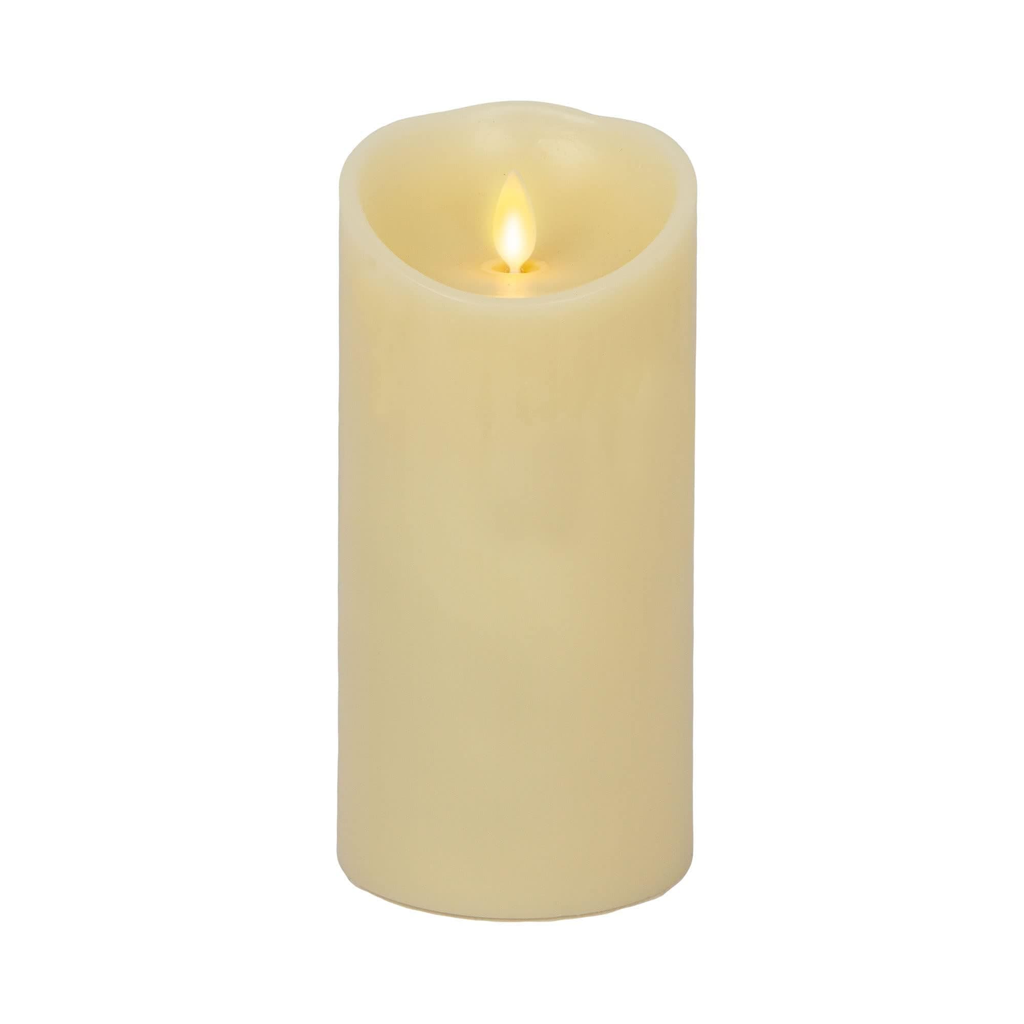 Luminara Flameless LED Candle, Moving Flame Pillar, Remote Ready, Timer, Battery Operated, Vanilla Honey Scented, Ivory (3.5 in x 7 in)