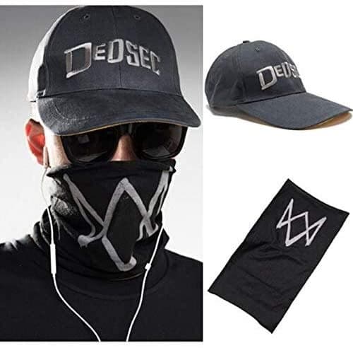 Black Face Mask Plot Watch Dogs 2 WD2 Cosplay Dedsec Hat Cap Party Halloween Costumes Baseball Cap (Color : 1)