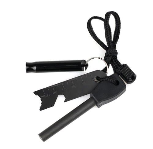 Magnesium Fire Starter - Flint Striker Rod Tool for Survival Experts - Crisis Survival Gear Equipment That Can Be Used Over 1000 Times - Better Than Waterproof Matches - - Also Includes Ruler, Scraper, Whistle and Bottle Opener