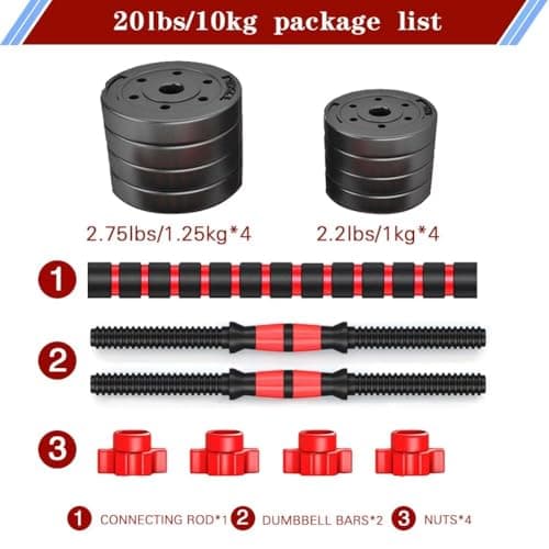 BCBIG Adjustable Dumbbell Sets Barbell 2 in 1 Weight Pair Home Fitness Free Weight Equipment Anti-Slip Handle with Connector,Lifting Dumbells for Body Workout Home Gym,Delivery Within 7 Days