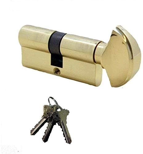 Atrium Lock Single Profile Cylinder with 3 Keys (2-1/2" Long) (Brass)