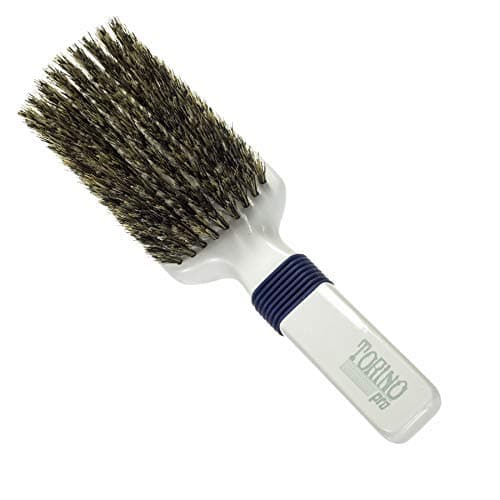 Torino Pro Medium Wave Brushes By Brush King #48- Rubber Grip Vertical Brush - 360 Wave Brushes - Great for connections and Wolfing- 100% boar bristle hair brush