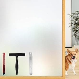 Lovepea Pure Frosted Glass Window Privacy Film 24 Hour Two Way Privacy, Removable, Static Cling, Ideal for Privacy scenarios Such as Home Office Doors and Windows (41.3 x 157.5 Inch)