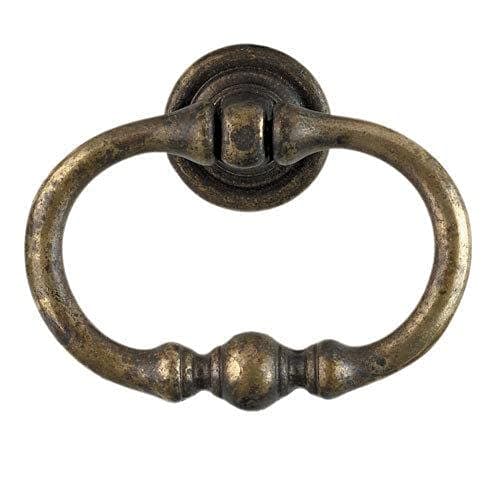 VAN DYKE'S RESTORERSMarella Classic Antique Brass Ring Pull, Vintage Distressed Finish, 2 and 1/16Th Inches