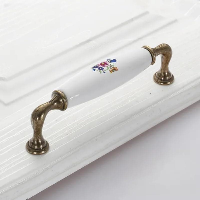 Evgor Studios Round Ceramic Handle for Kitchen Cabinet/Drawer/Dresser/tv Unit in 6inches (Pack of 2)