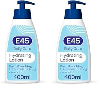 Daily Skin Lotion 400 ml – E45 Lotion for Very Dry Skin – Non-Greasy Lightweight Moisturiser - Perfume-Free Body Face Hand Cream - Dermatologically Tested (Pack of 2)