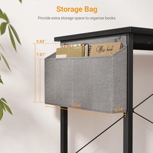 CubiCubi L Shaped Desk, 55" Computer Desk with Reversible Storage Shelves Home Office Corner Desk Study Writing Gaming Table, Black