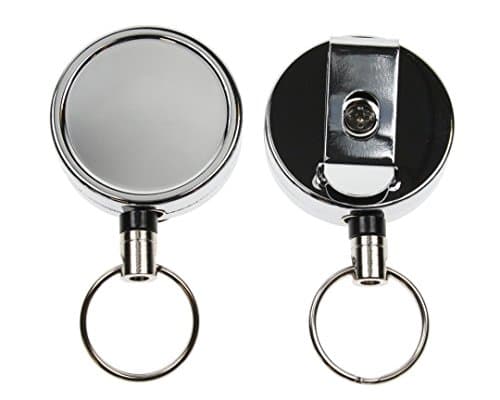 Chrome Heavy Duty Retractable Reel Key Ring Attachment (5)