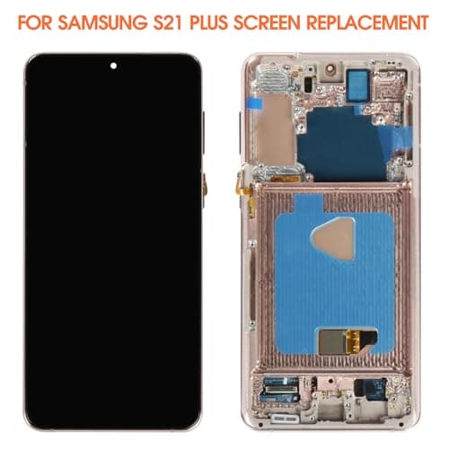 OLED for Samsung Galaxy S21 Plus Screen Replacement S21 Plus 5G LCD Display SM-G996W SM-G996U LCD Digitizer Screen Touch Assembly Gold with Frame(Original Size,Support Fingerprint)