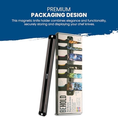 Black Wall-Mounted Magnetic Knife Holder