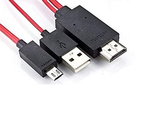 REALMAX® 2m Micro USB to HDMI Cable Adapter MHL for HTC One, Sony Xperia, LG To 1080P HDTV connection (Red)